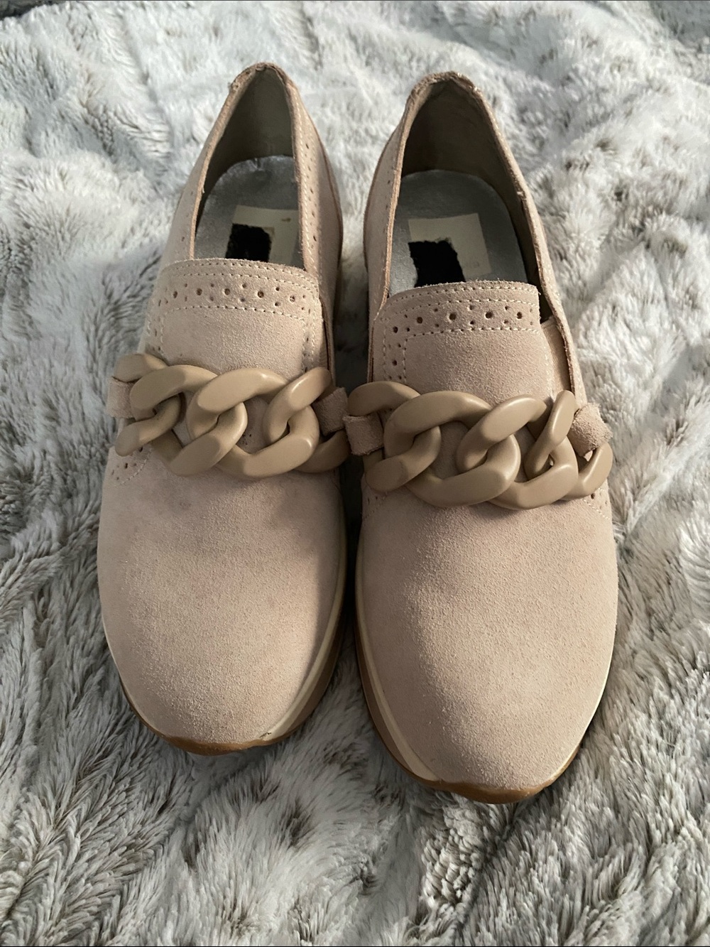 Dolce Vita Blush Nude Chain-Trim Slip-On Loafers